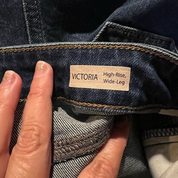 Mavi Jeans Victoria High Waist Distressed Raw Hem Wide Leg Jeans - Picture 7 of 10